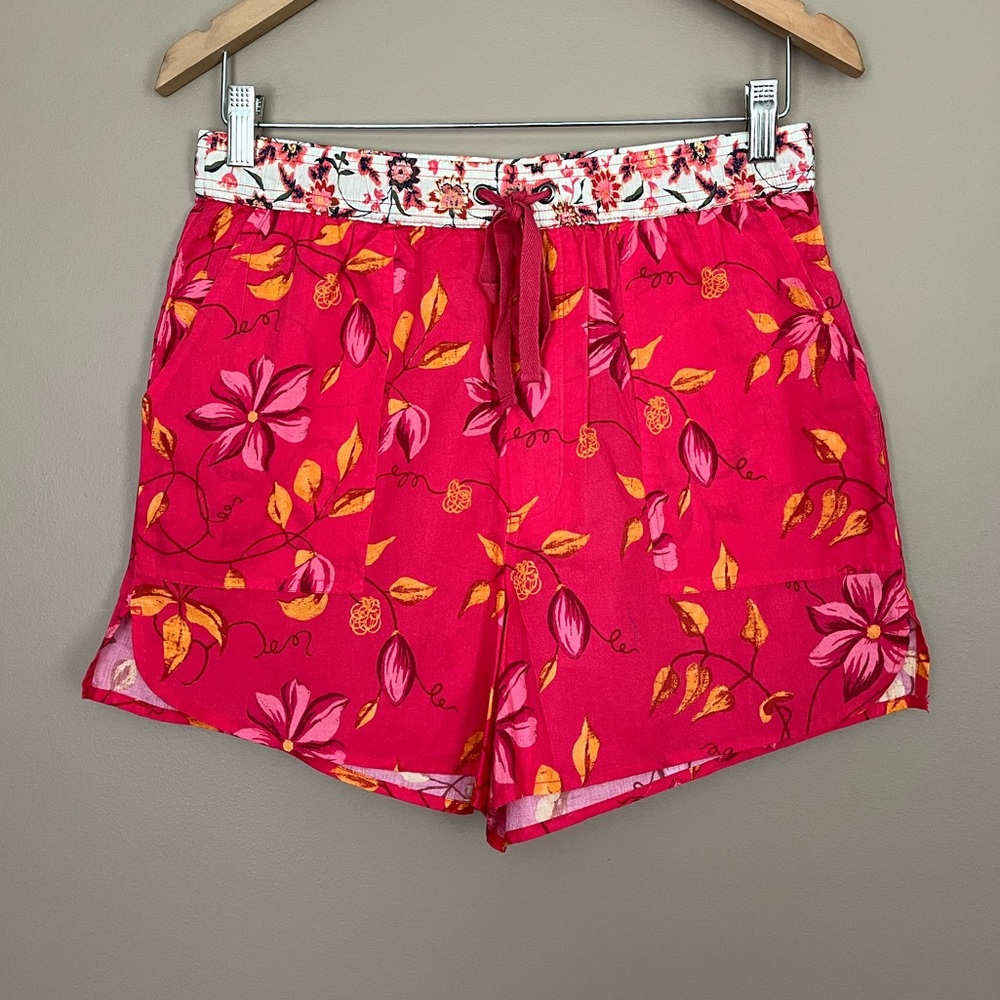 {Sundance} Floral Cotton Pull-On Kai Shorts - Womens Small